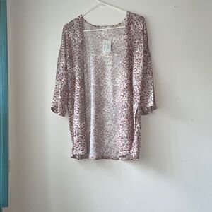 Leopard Print Sheer Kimono